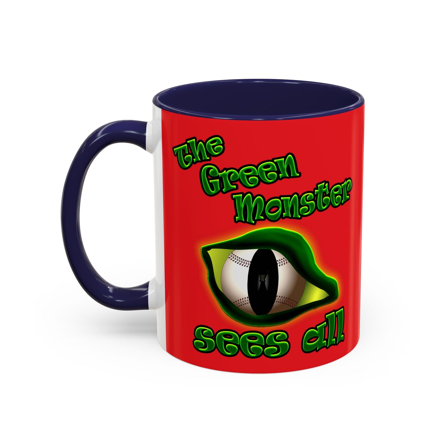 green monster - Accent Mug (red)