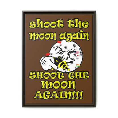 shoot the moon again - framed canvas art (brown)