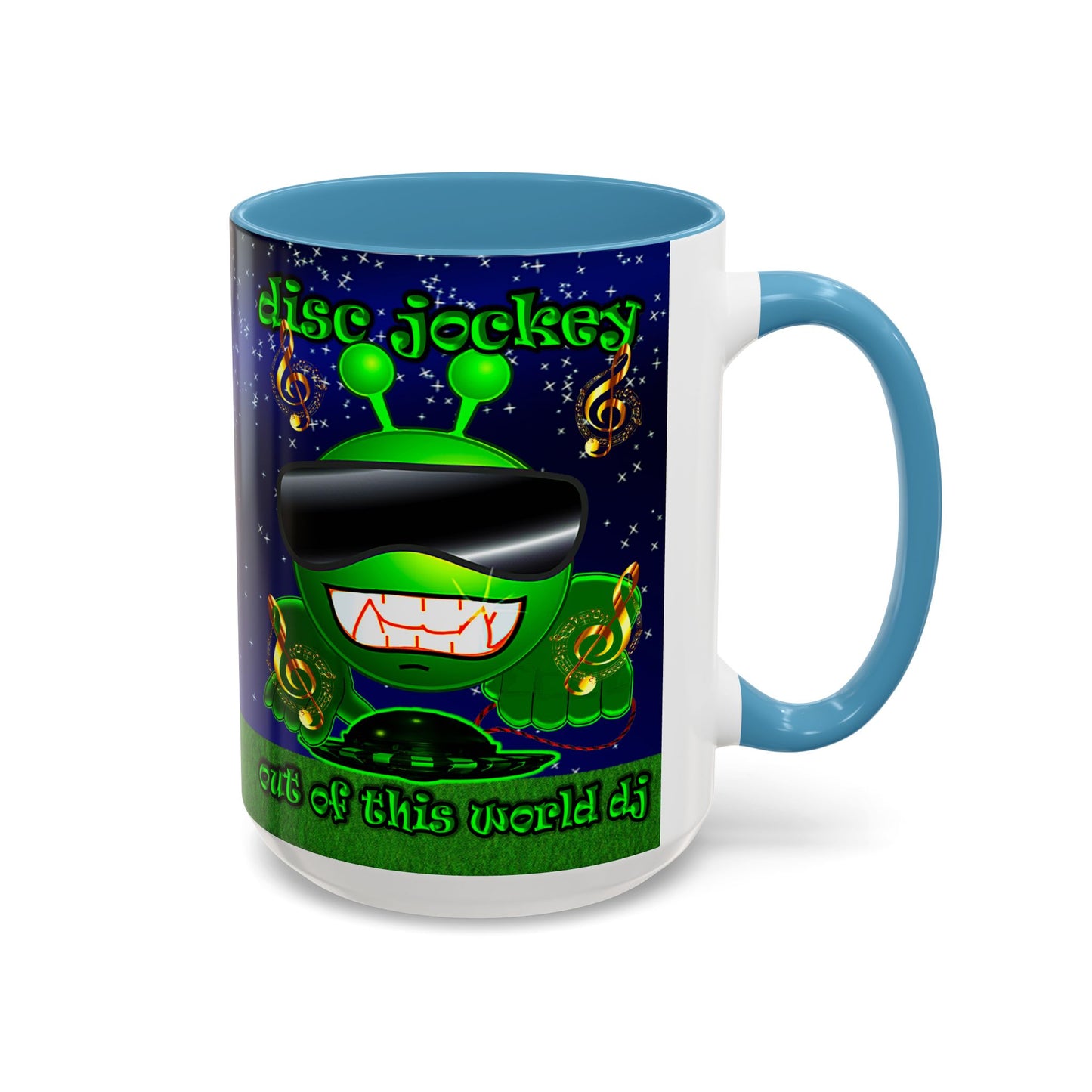 disc jockey - Accent Mug ('snoops' background)