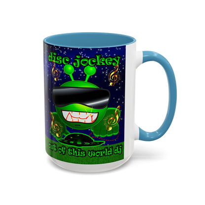 disc jockey - Accent Mug ('snoops' background)
