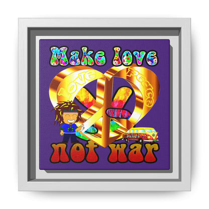 love peace - framed canvas art (purple)