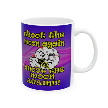 shoot the moon again - White Mug (purple-pink wave)
