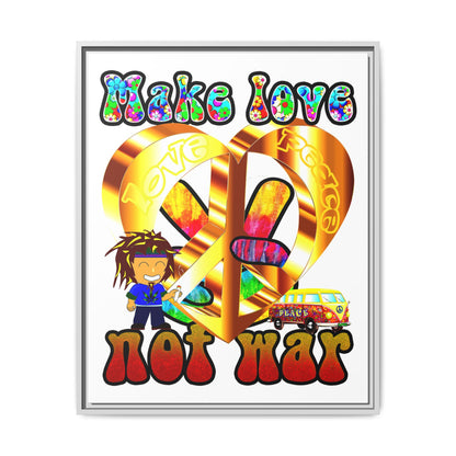 love peace - framed canvas art (white)