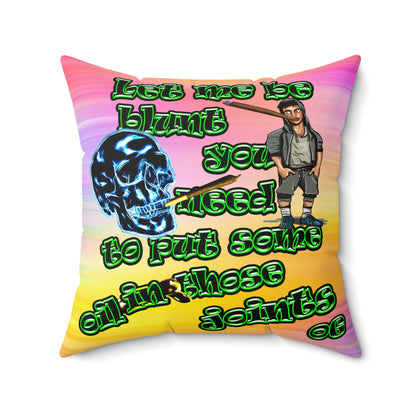 og - Faux Suede Square Pillow - (color blur)