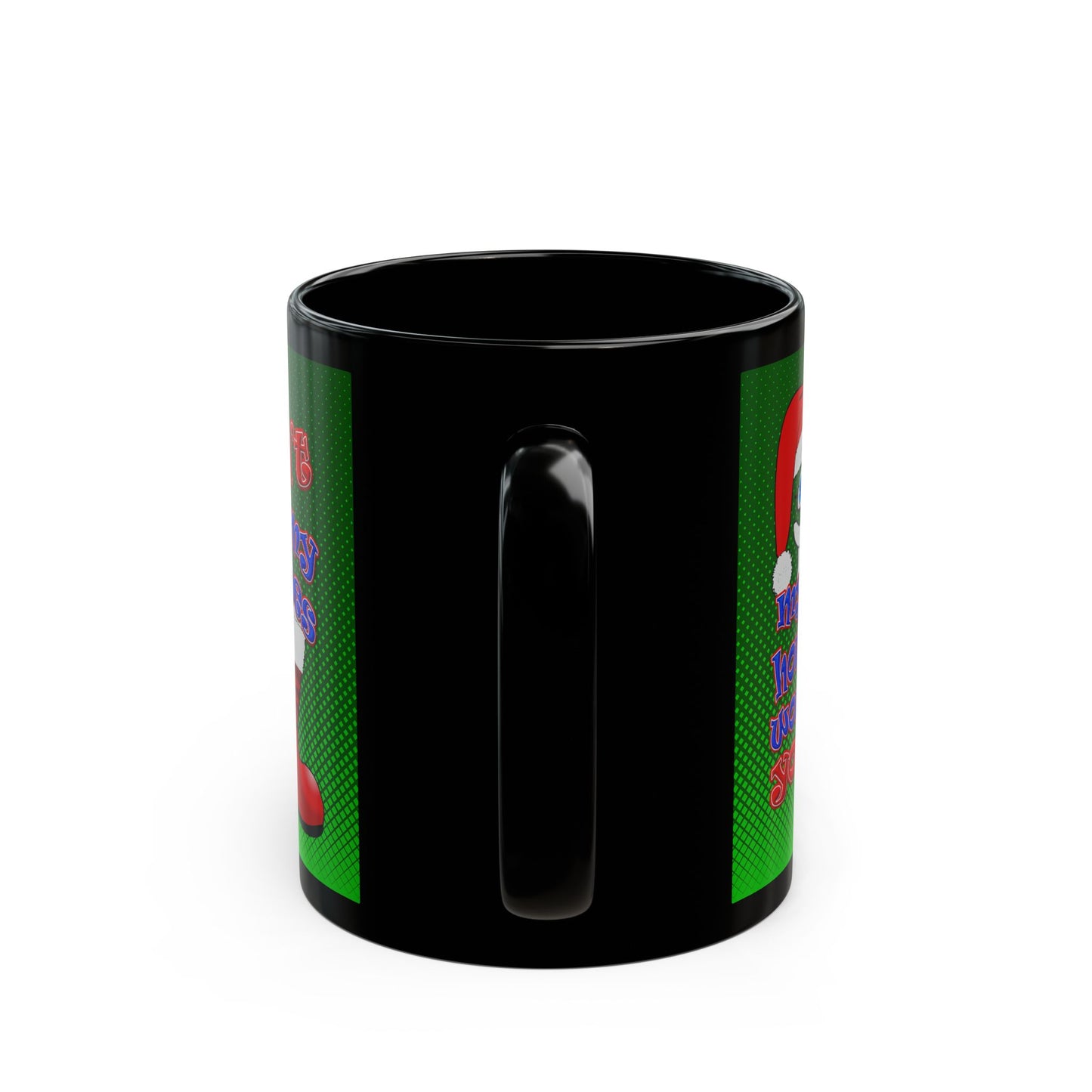 santa's shoes - Black Mug (logo green)