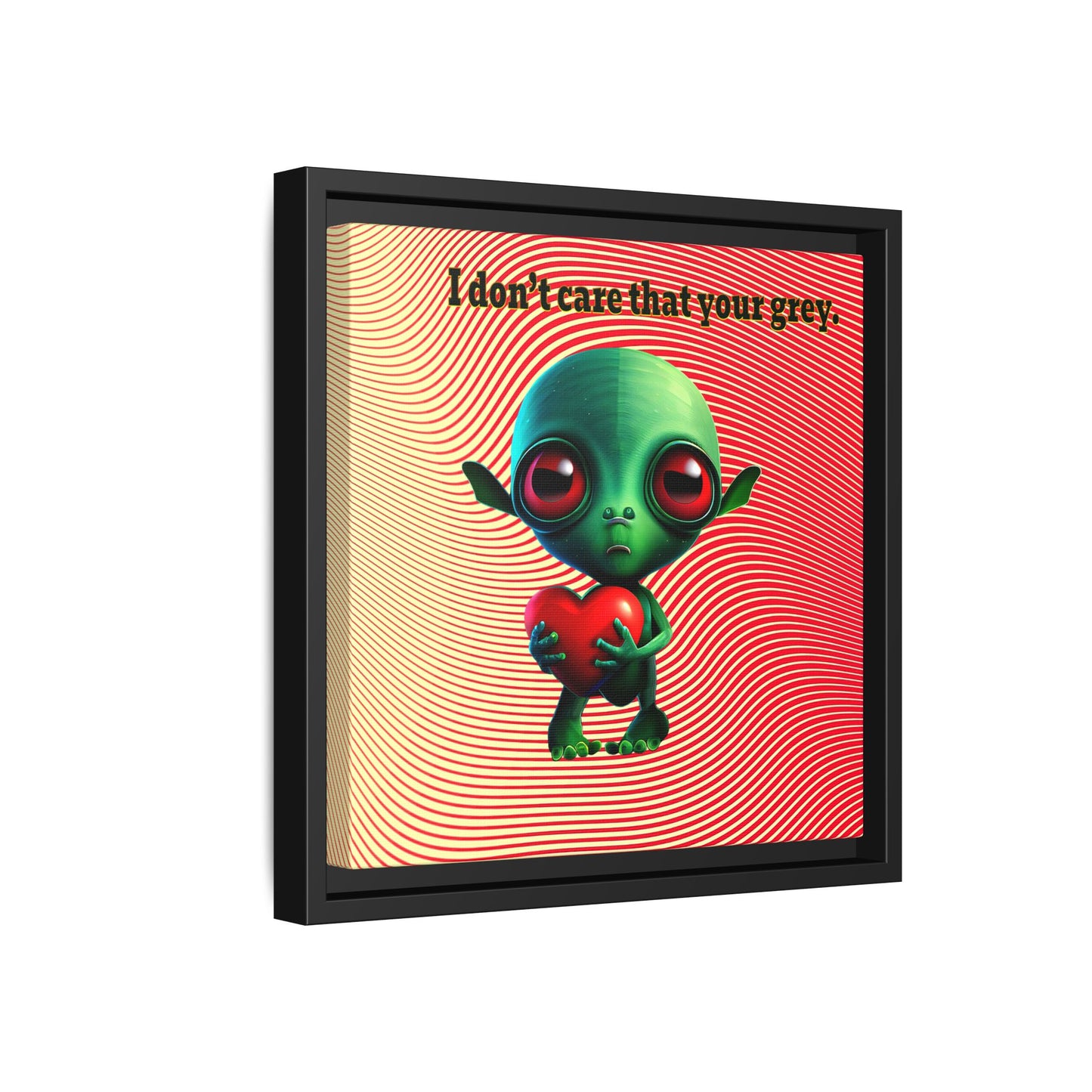 I don't care that your grey - framed canvas art (yellow-orange wave)