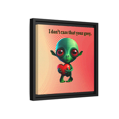 I don't care that your grey - framed canvas art (yellow-orange wave)