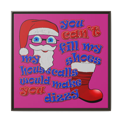 santa's shoes - framed canvas art (pink)