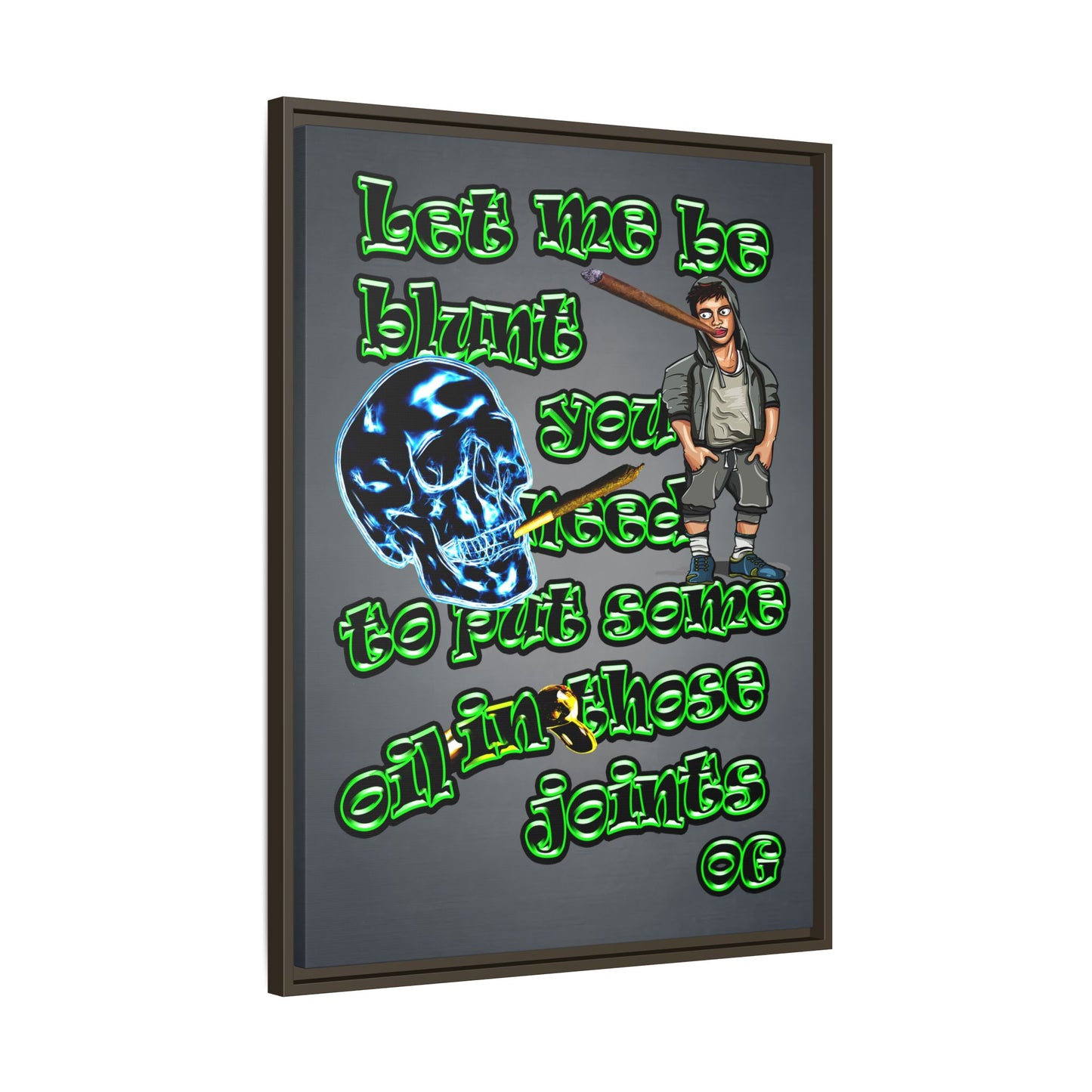 og - framed canvas art (grey-light grey)