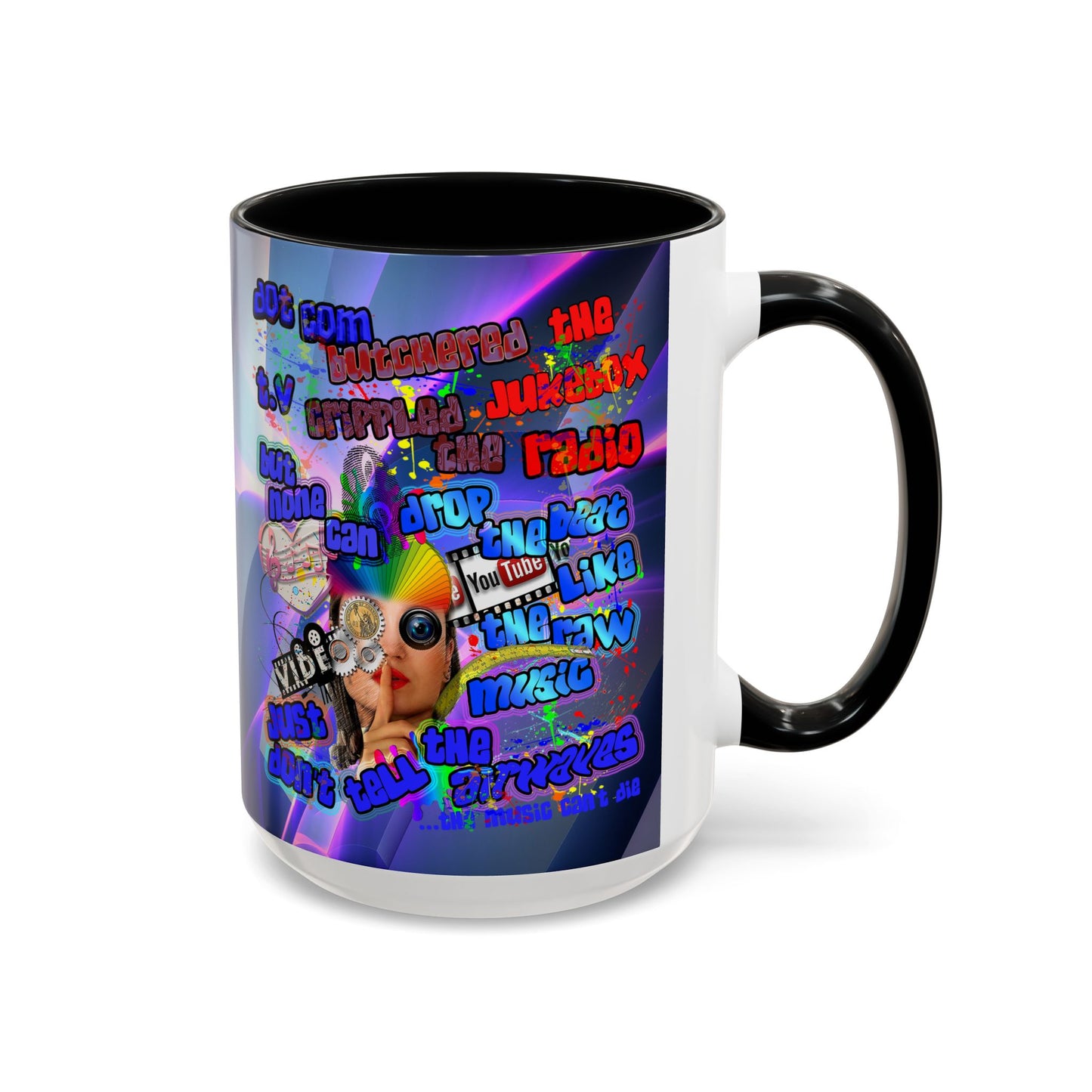 drop the beat - Accent Mug (grey-pink wave)