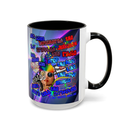 drop the beat - Accent Mug (grey-pink wave)