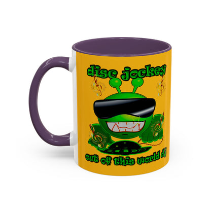 disc jockey - Accent Mug (yellow)