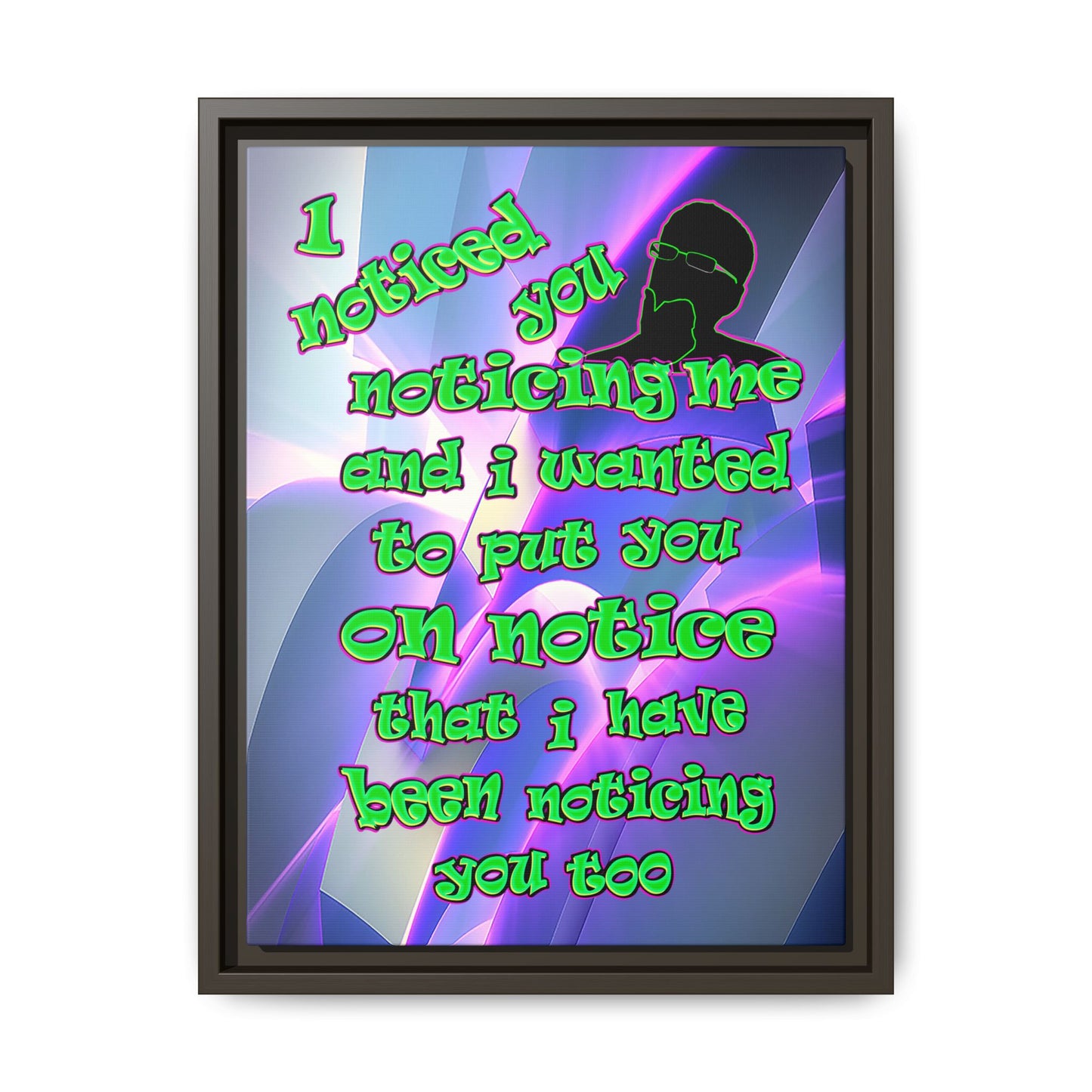 noticed you noticing - framed canvas art (grey-pink wave)