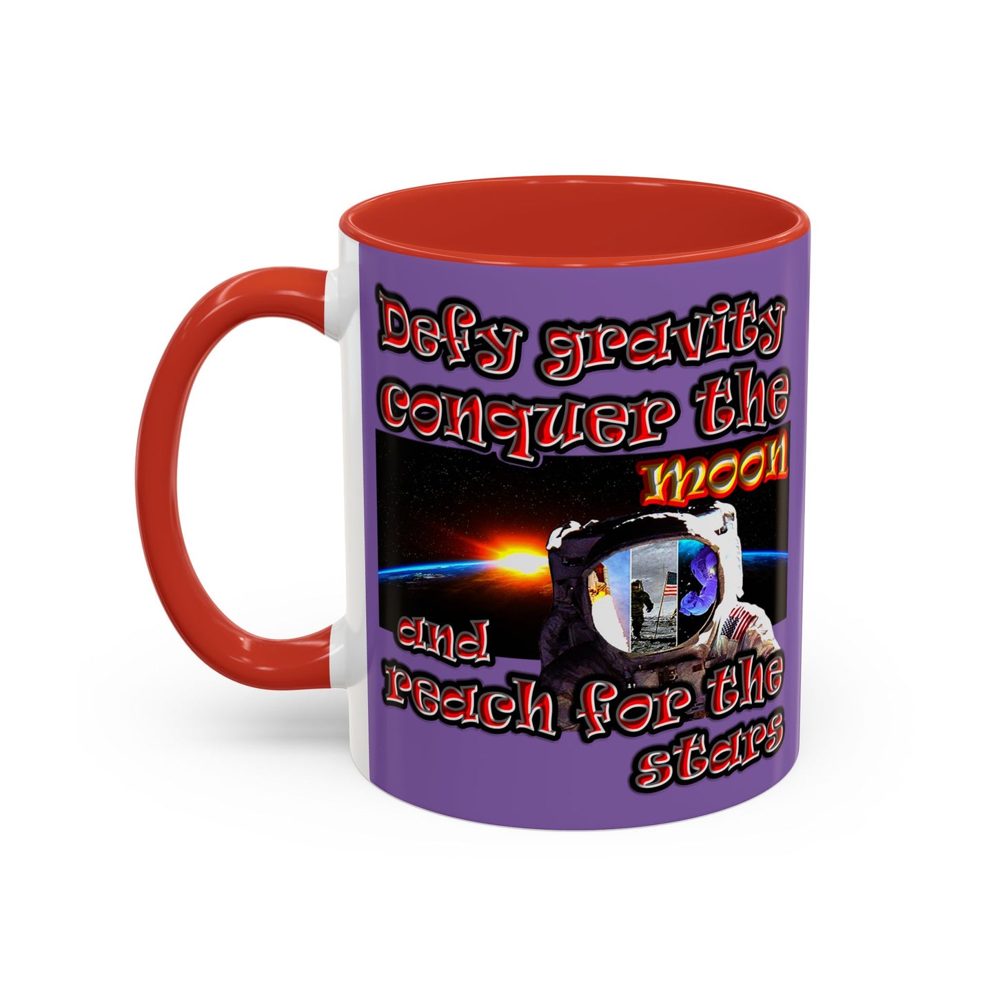 defy conquer reach - Accent Mug (light purple)