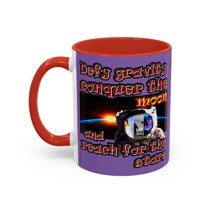 defy conquer reach - Accent Mug (light purple)