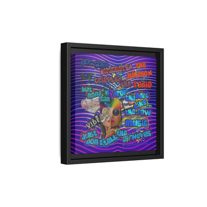drop the beat - framed canvas art (purple wave)