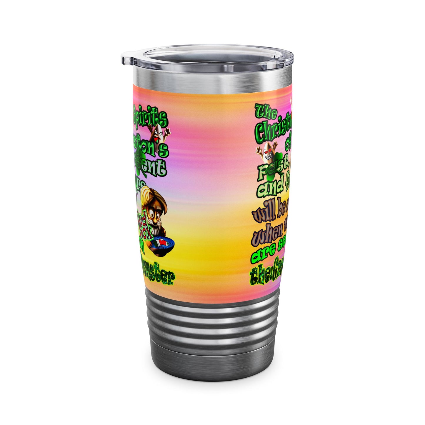 christmas spirits of boston - Ringneck Tumbler, 20oz (color blur)