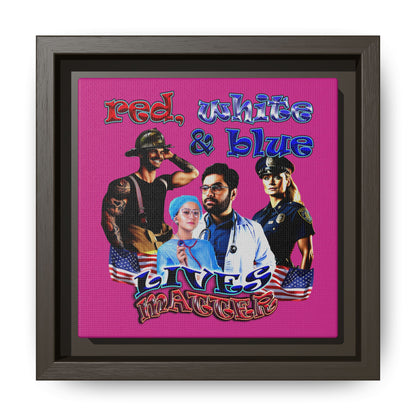 rw&b lives matter - framed canvas art (pink)
