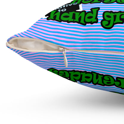 my luck - Spun Polyester Square Pillow - (light blue-purple wave)