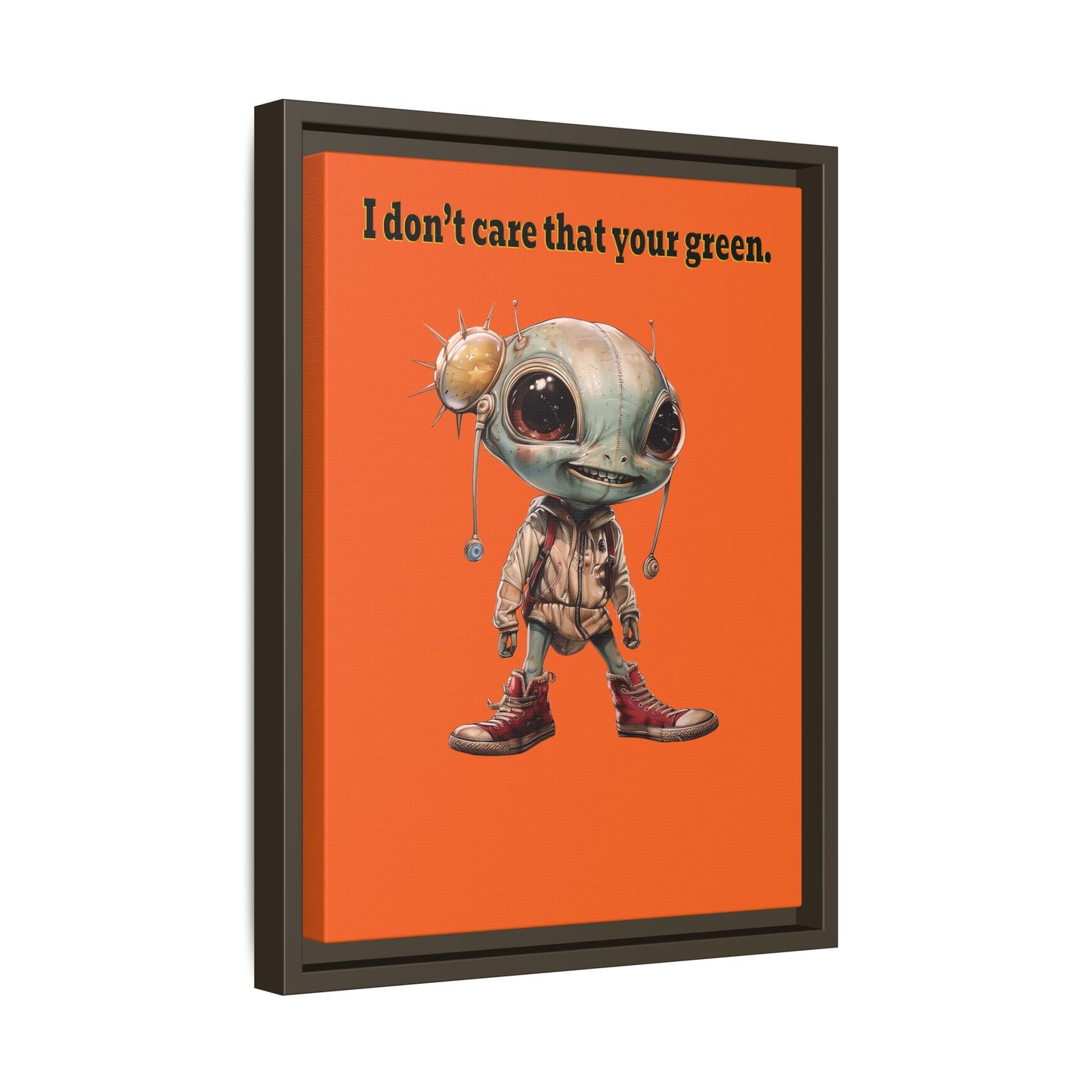 I don't care that your green - framed canvas art (orange)