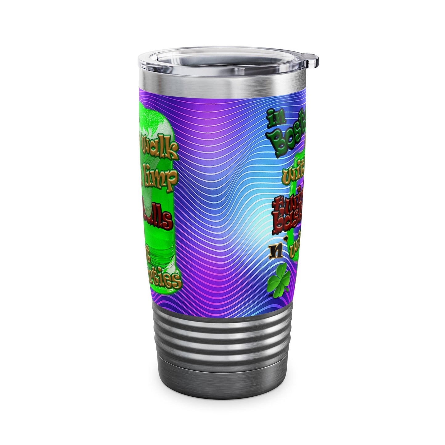celtics logo - Ringneck Tumbler, 20oz (purple wave)