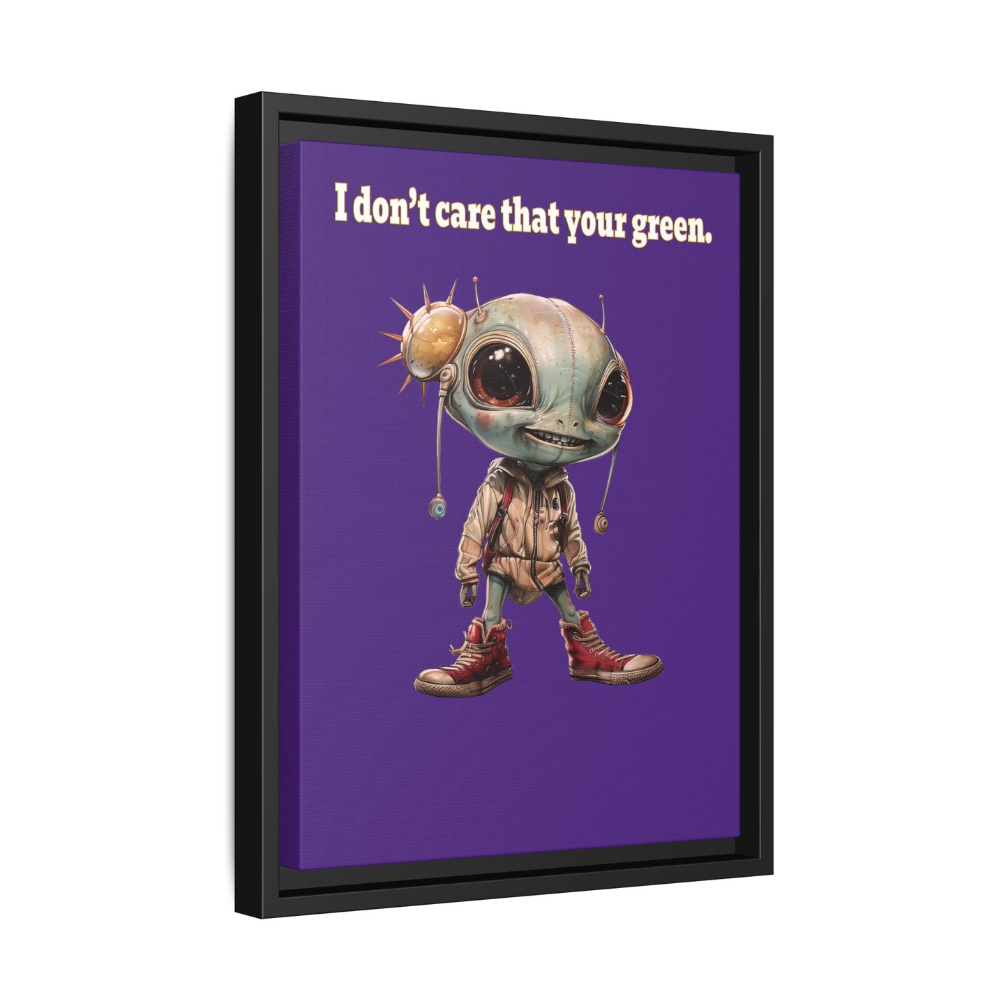 I don't care that your green - framed canvas art (purple)