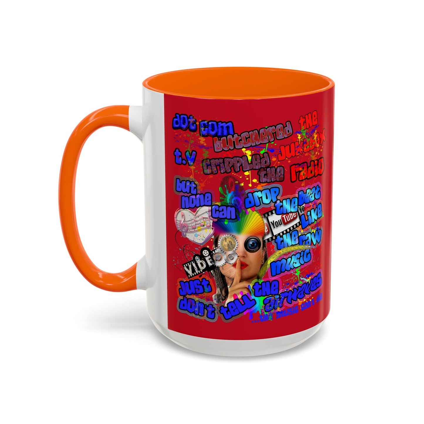 drop the beat - Accent Mug (dark red)