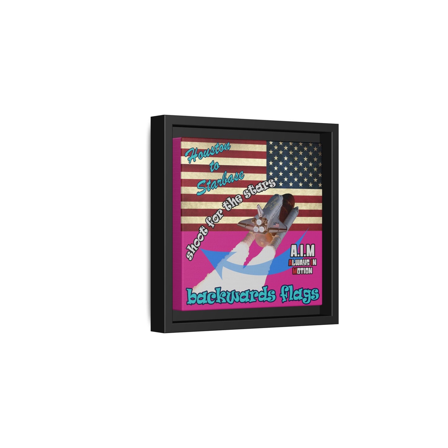 shoot for the stars - framed canvas art (pink)