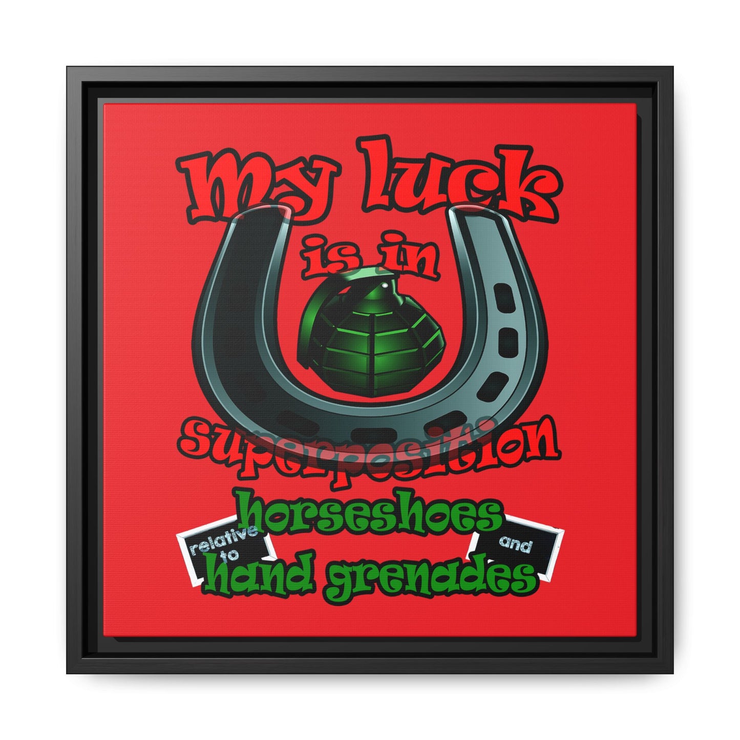 my luck - framed canvas art (red)