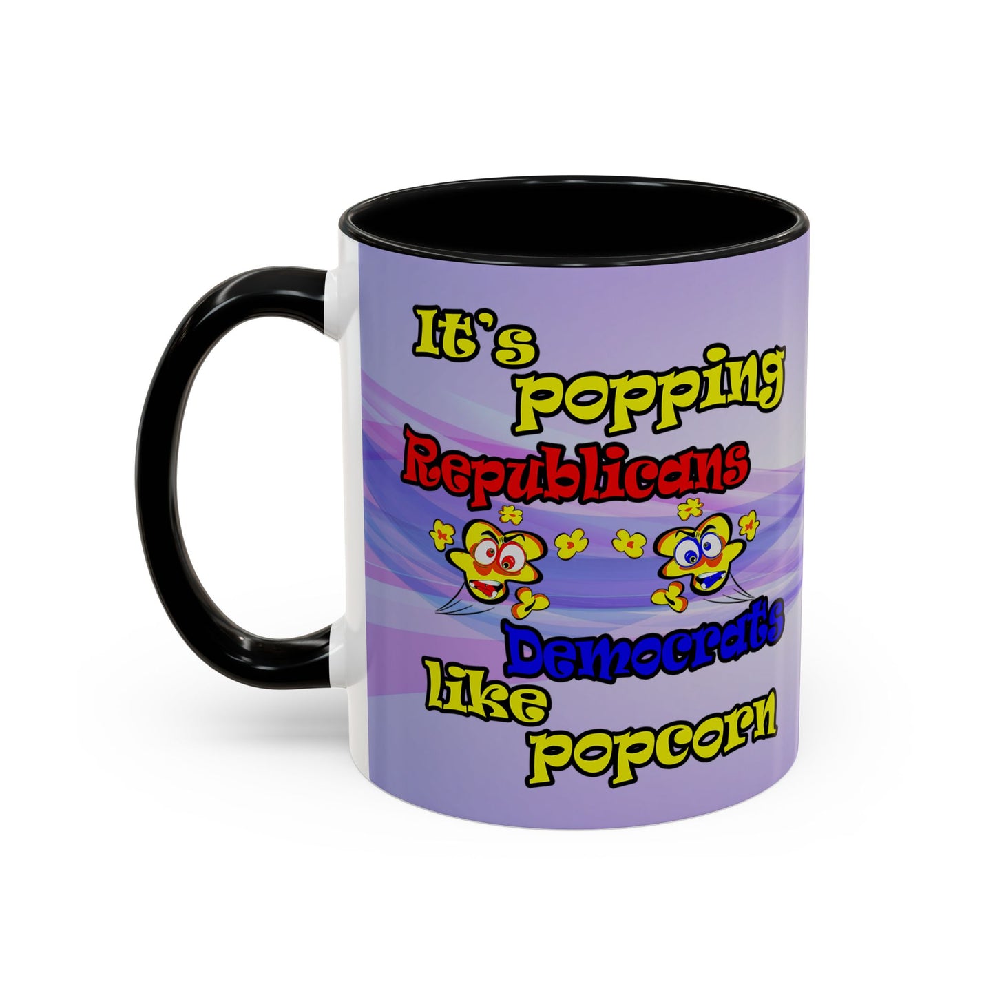 popping like popcorn - Accent Mug (light blue-pink wave)
