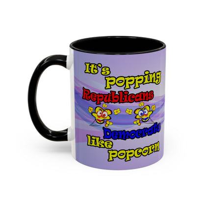 popping like popcorn - Accent Mug (light blue-pink wave)