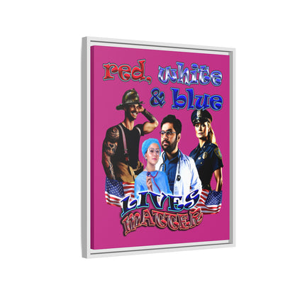 rw&b lives matter - framed canvas art (pink)