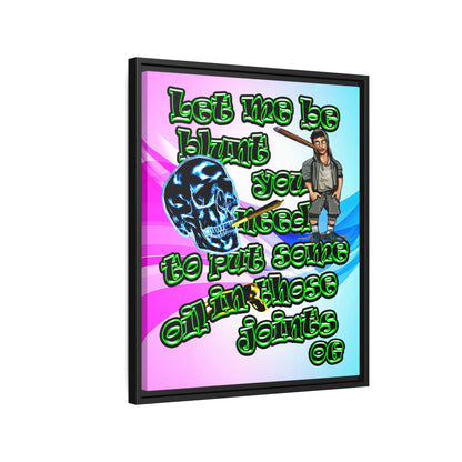 og - framed canvas art (light blue-pink wave)