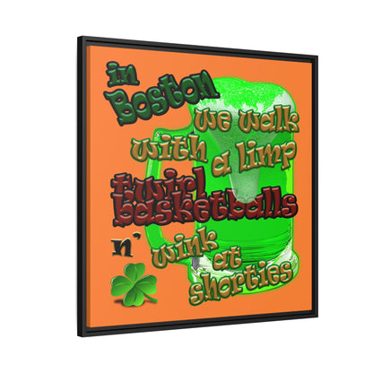 celtics logo - framed canvas art (crusta)