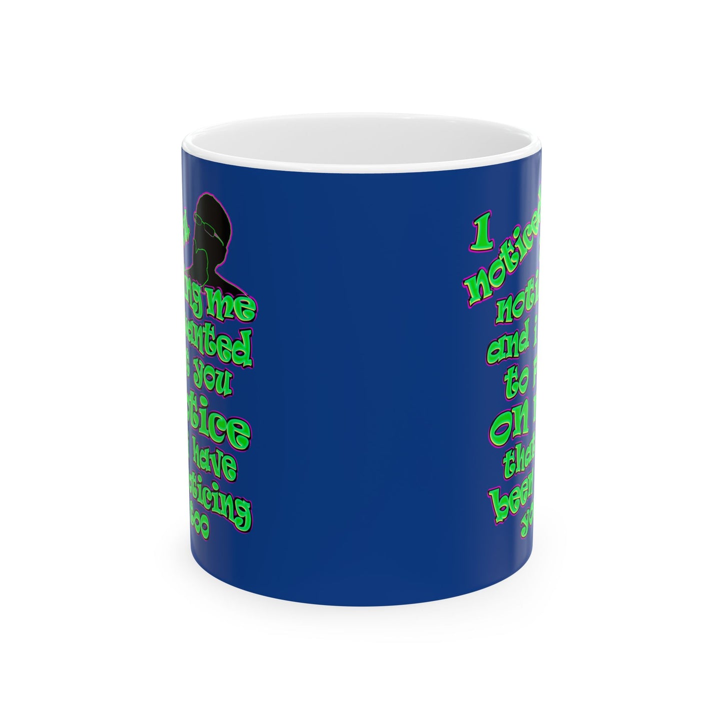 noticed you noticing - White Mug (dark blue)