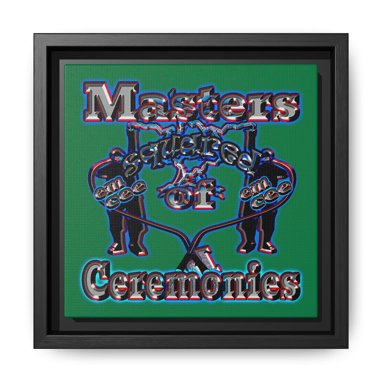 em cee squared - framed canvas art (dark green)