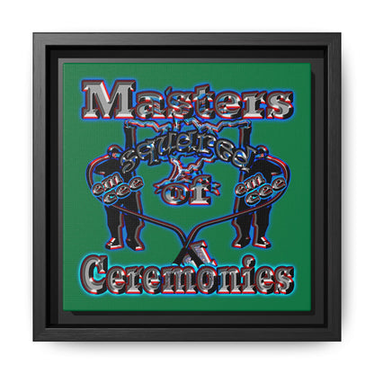 em cee squared - framed canvas art (dark green)