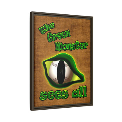 green monster - framed canvas art (brown papyrus)
