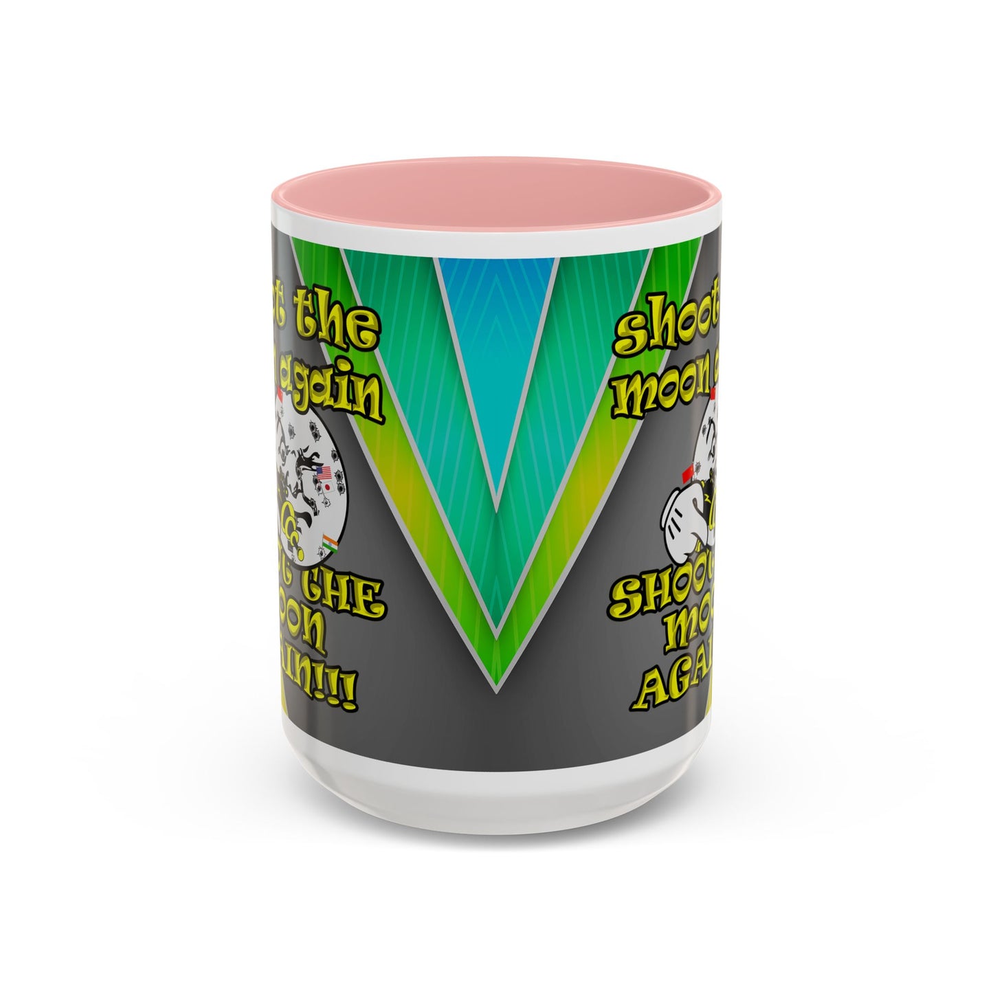 shoot the moon again - Accent Mug (rainbow split)