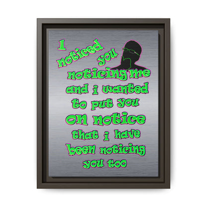 noticed you noticing - framed canvas art (brushed nickel)
