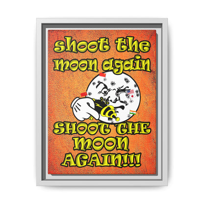 shoot the moon again - framed canvas art (burnt orange)