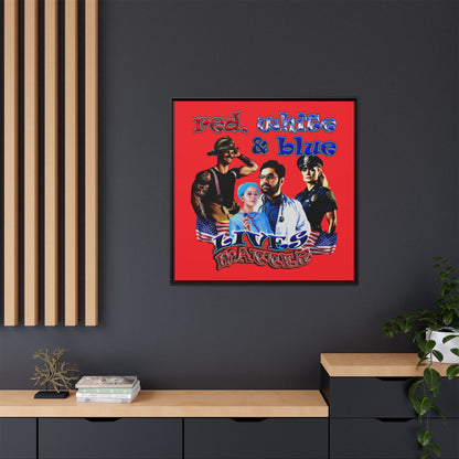 rw&b lives matter - framed canvas art (red)