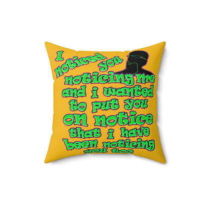 noticed you noticing - Faux Suede Square Pillow - (yellow)