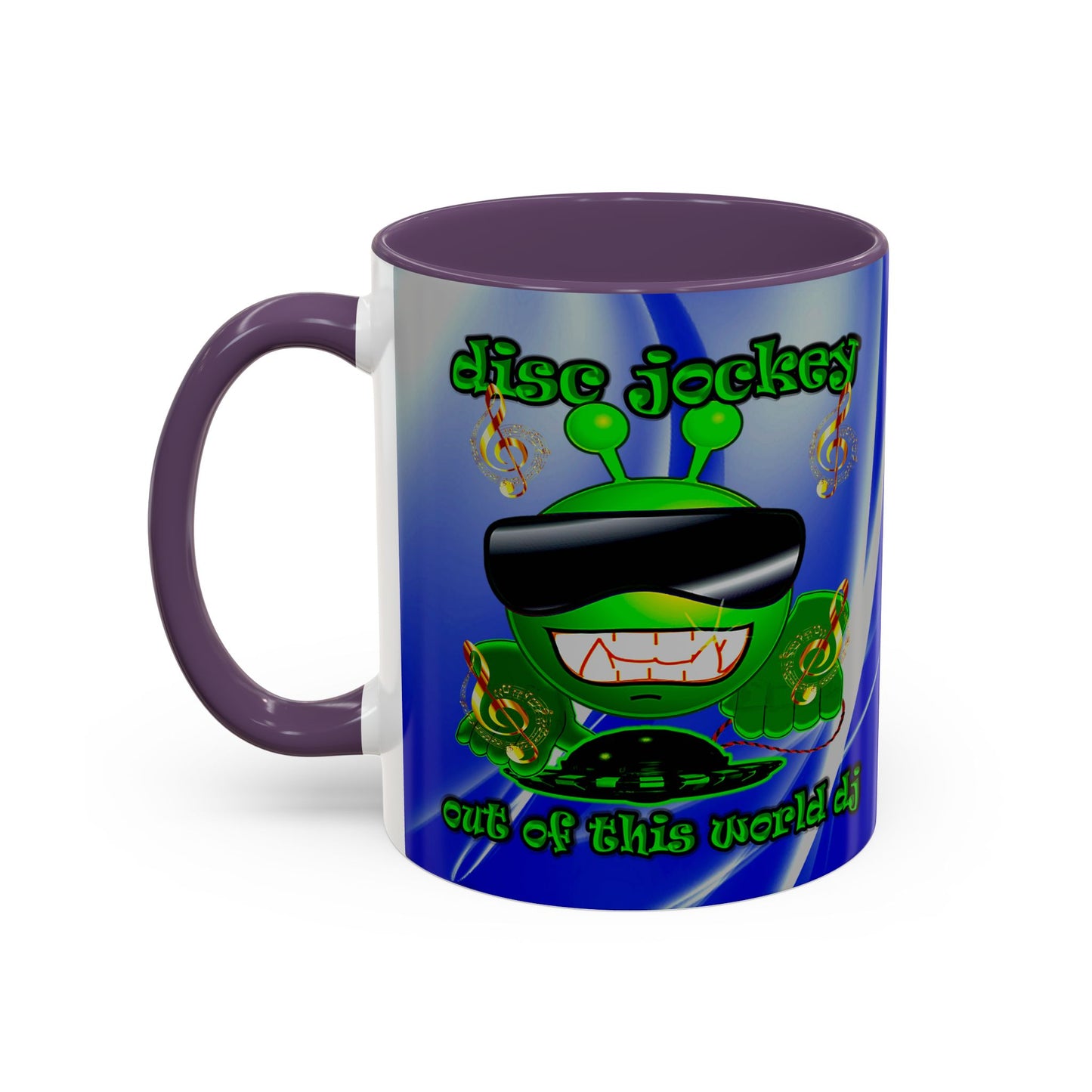 disc jockey - Accent Mug (blue-white wave)