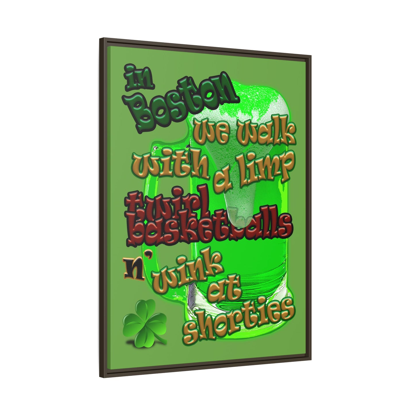 celtics logo - framed canvas art (green)