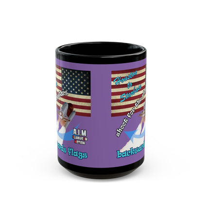 shoot for the stars - Black Mug (light purple)