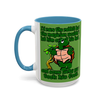 turtle race - Accent Mug (green)