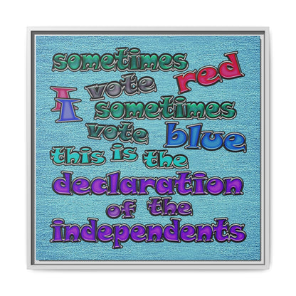 declaration of the independents - framed canvas art (faded blue)