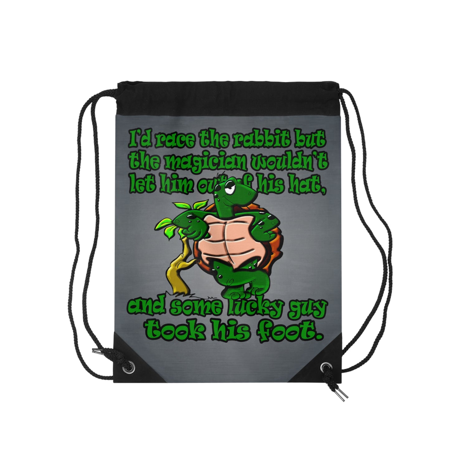 turtle race - Drawstring Bag (grey-light grey)