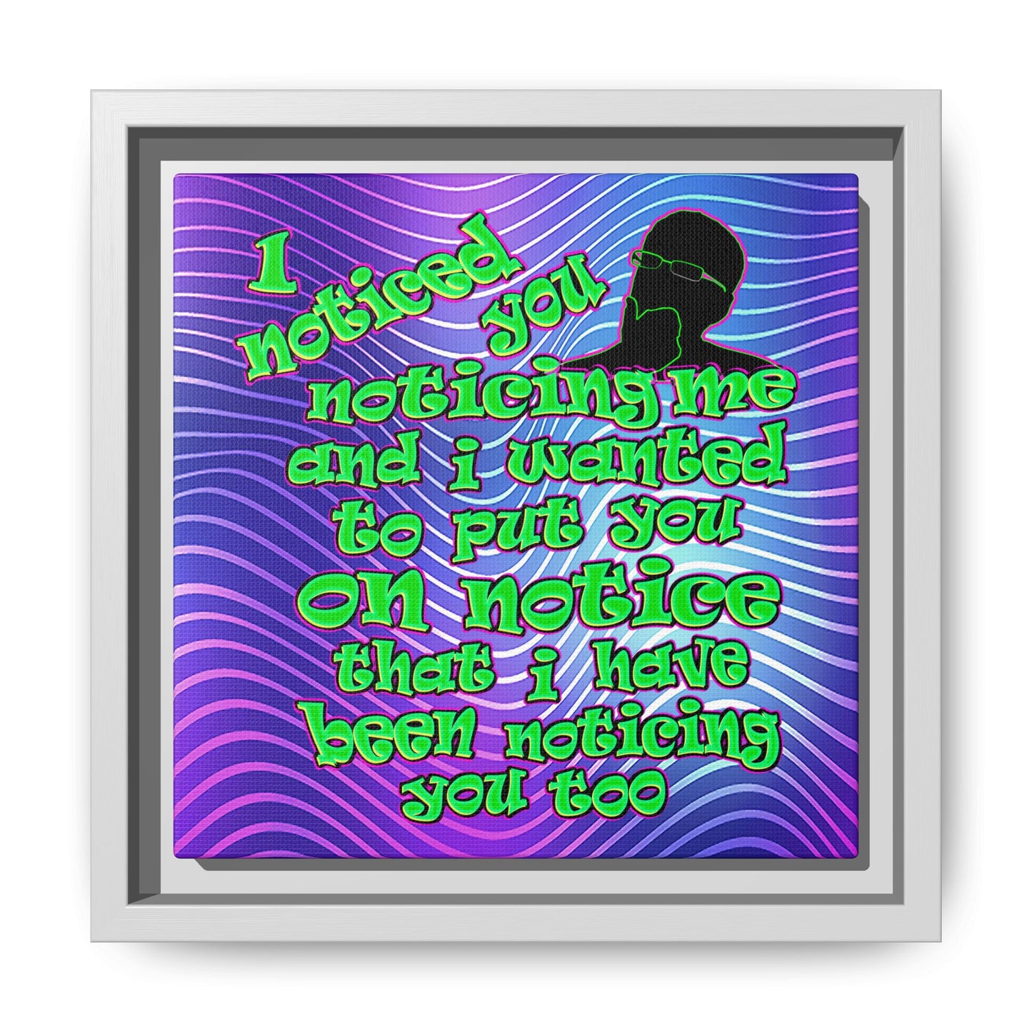 noticed you noticing - framed canvas art (purple wave)